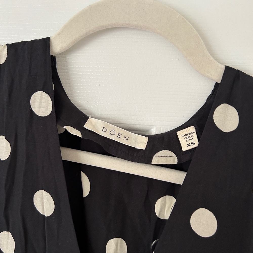 Doen Audrey Polka Dot Black Mini Dress XS - Picture 5 of 7